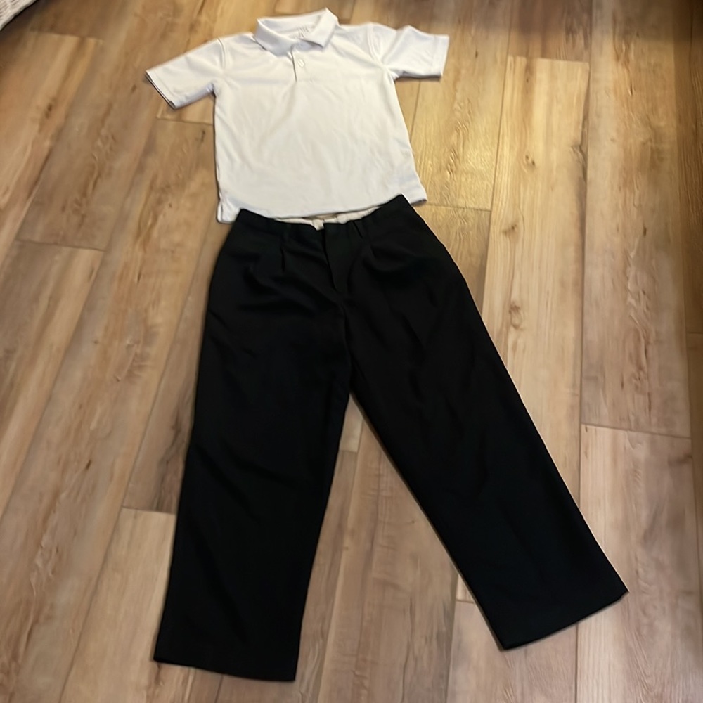 George Boy’s black dress pants shirt wrinkle resistant size 10 12 formal Easter